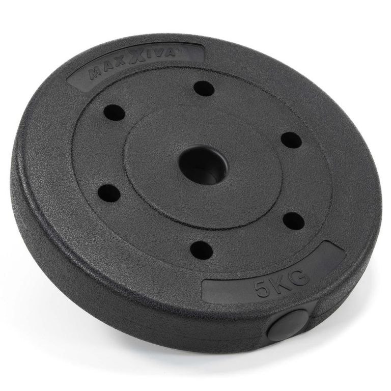 MAXXIVA Zestaw obciążników 6 x 5 kg, cement, czarny